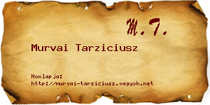 Murvai Tarziciusz névjegykártya